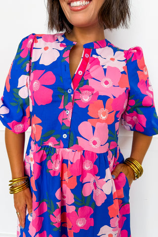 The Riley Midi Dress in Petal Pop Blue