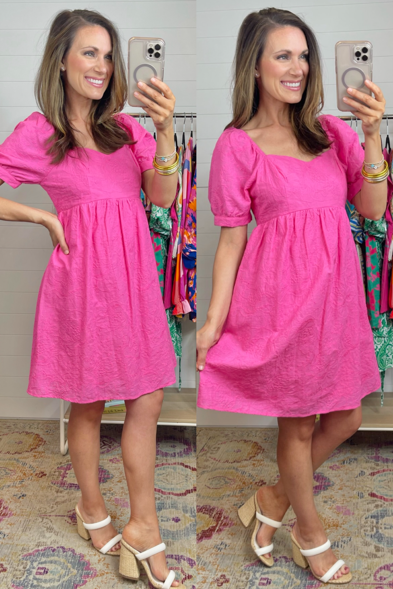 Sweet As Can Be Eyelet Dress in Pink