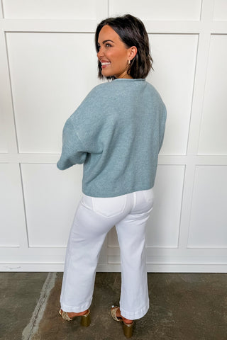 Sweet & Simple Short Sleeve Cardigan in Blue