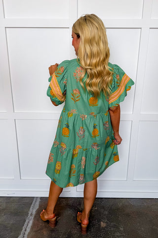 The Wildflower Lane Dress in Emerald