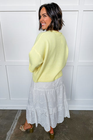 Sweet & Simple Short Sleeve Cardigan in Butter Yellow