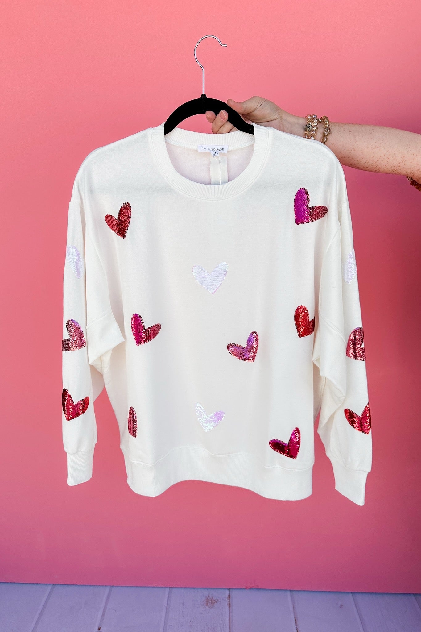 The Sarah Sequin Heart Patch Sweatshirt