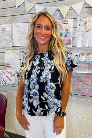 Porcelain Midnight Garden Top