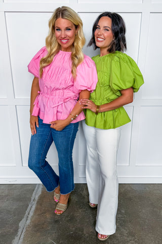 Sweet & Styled Peplum Top in Light Pink