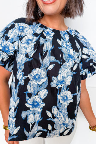 Porcelain Midnight Garden Top