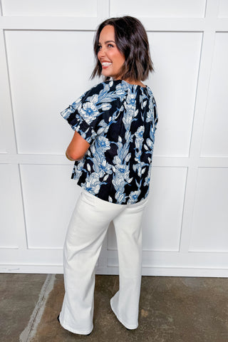 Porcelain Midnight Garden Top