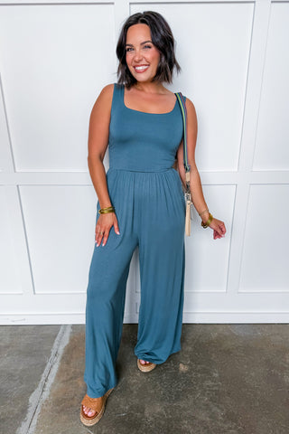 Seagrass Square Neck Tank Jumpsuit