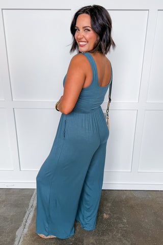 Seagrass Square Neck Tank Jumpsuit