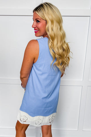 Petal Pop Shift Dress in Light Blue