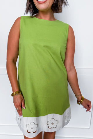 Petal Pop Shift Dress in Lime