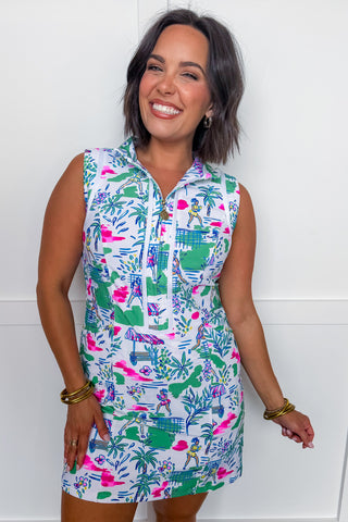 The Samantha Active Dress in Court Side Cutie