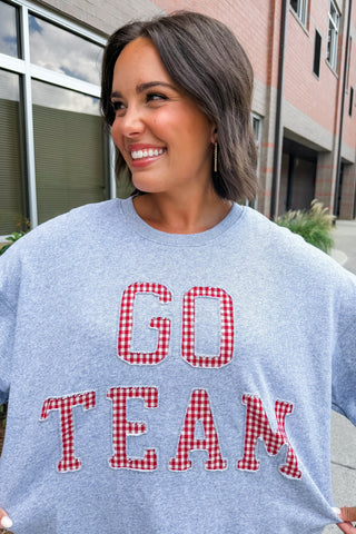 Go Team Gingham Patchwork Sweatshirt