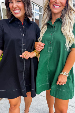 City Chic Shirt Dress in Black