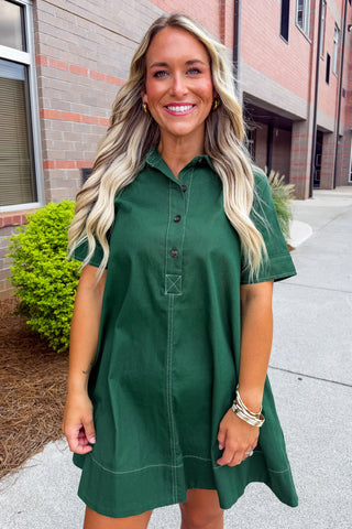 City Chic Shirt Dress in Green