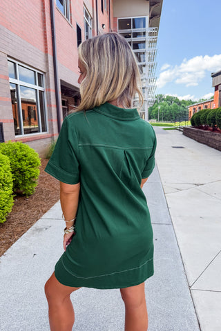 City Chic Shirt Dress in Green