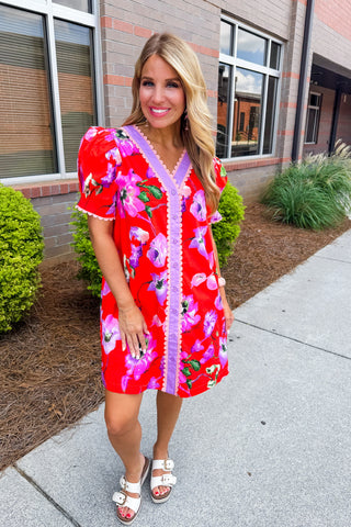 The Zinnia Scallop Trim Button Down Dress