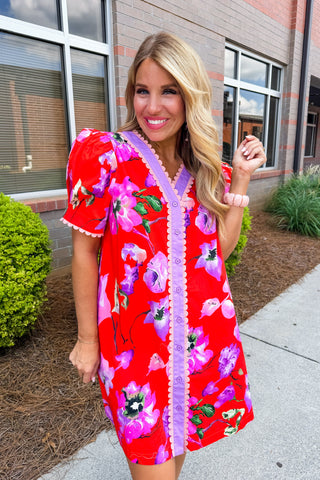 The Zinnia Scallop Trim Button Down Dress