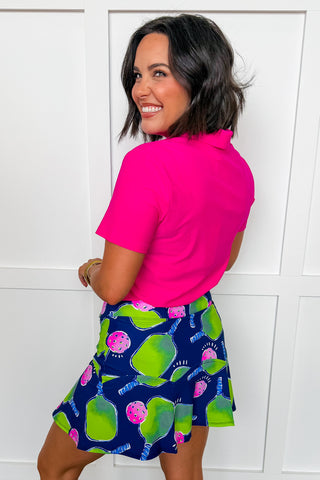 The Teresa Polo Top in Hot Pink