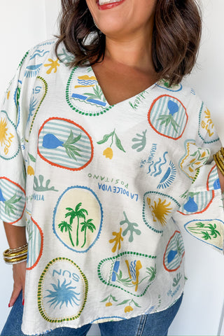 Endless Summer Vibes Printed White Top