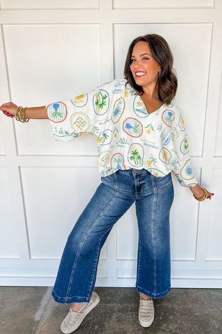 Endless Summer Vibes Printed White Top