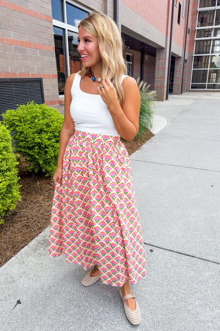 The Willow Bloom Skirt in Cream