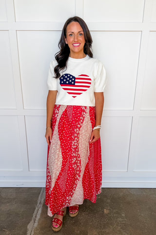 I Love The Usa Heart Sweater