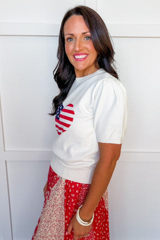 I Love The Usa Heart Sweater