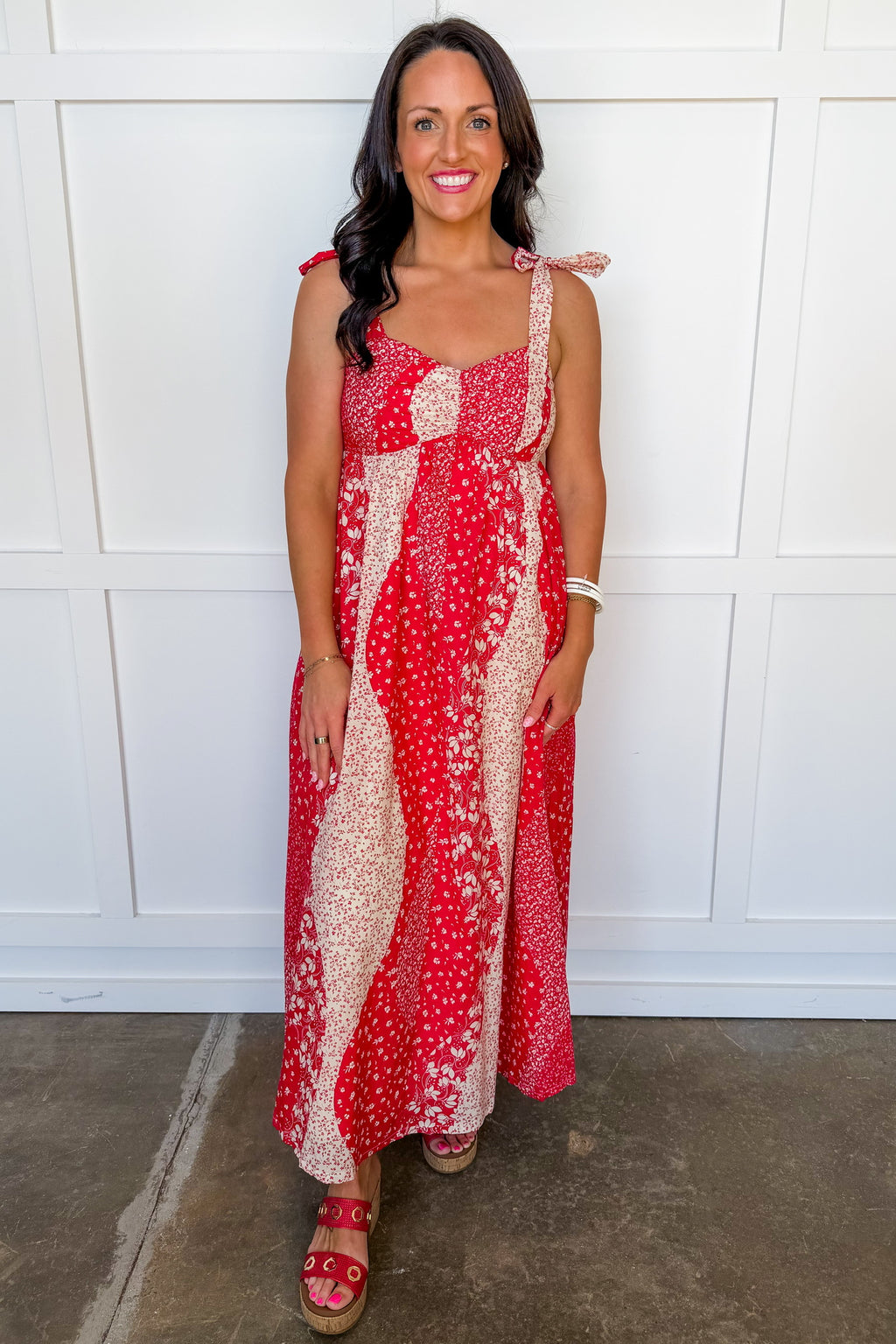 Americana Patchwork Maxi Dress in Red – Jules & James Boutique