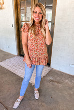 Load image into Gallery viewer, Fall Type of Girl Orange Printed Top
