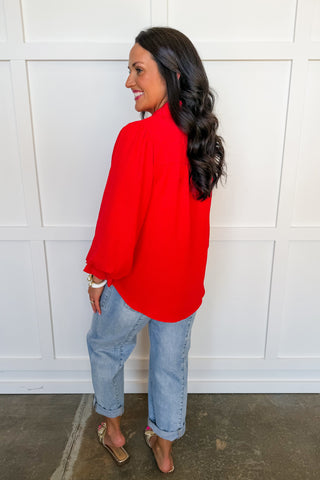 On The Bright Side Top in Red