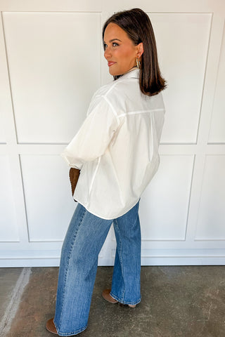 Closet Staple Classic White Button Down Top