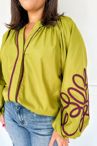 Chartreuse Long Sleeved Blouse