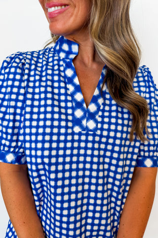 The Tricia Top in Navy Gingham by Mary Square