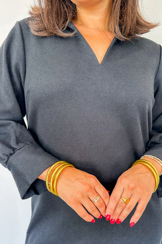 Mary Square Hadley Short Dress in Black