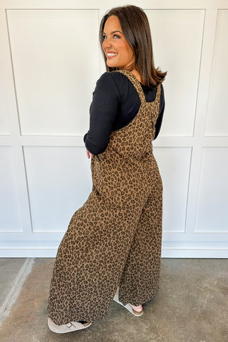 Leopard Print Square Neck Jumpsuit