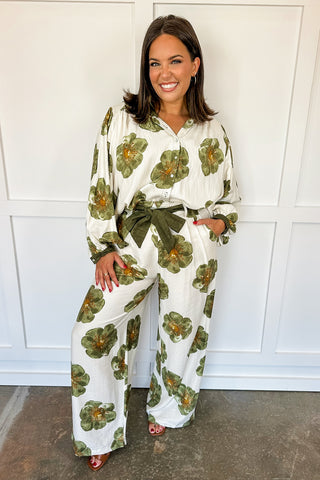 Sweet Escape White & Olive Matching Set