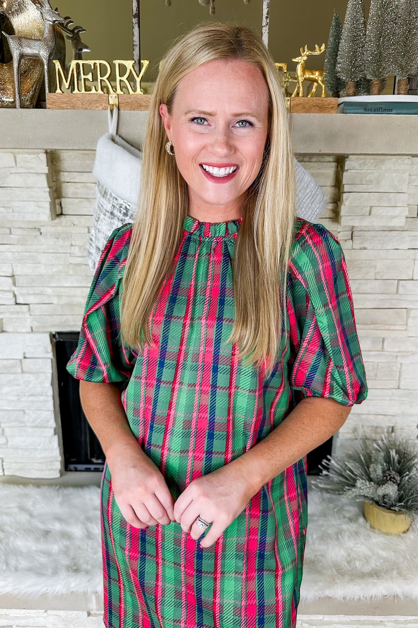 The Libby Plaid About You Green Dress by Michelle McDowell