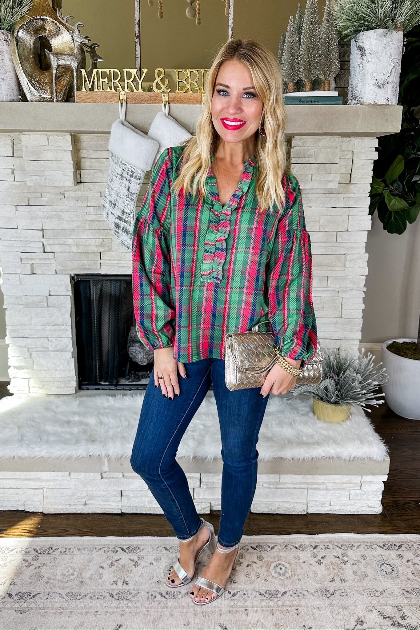 The Lexi Plaid About You Green Top by Michelle McDowell