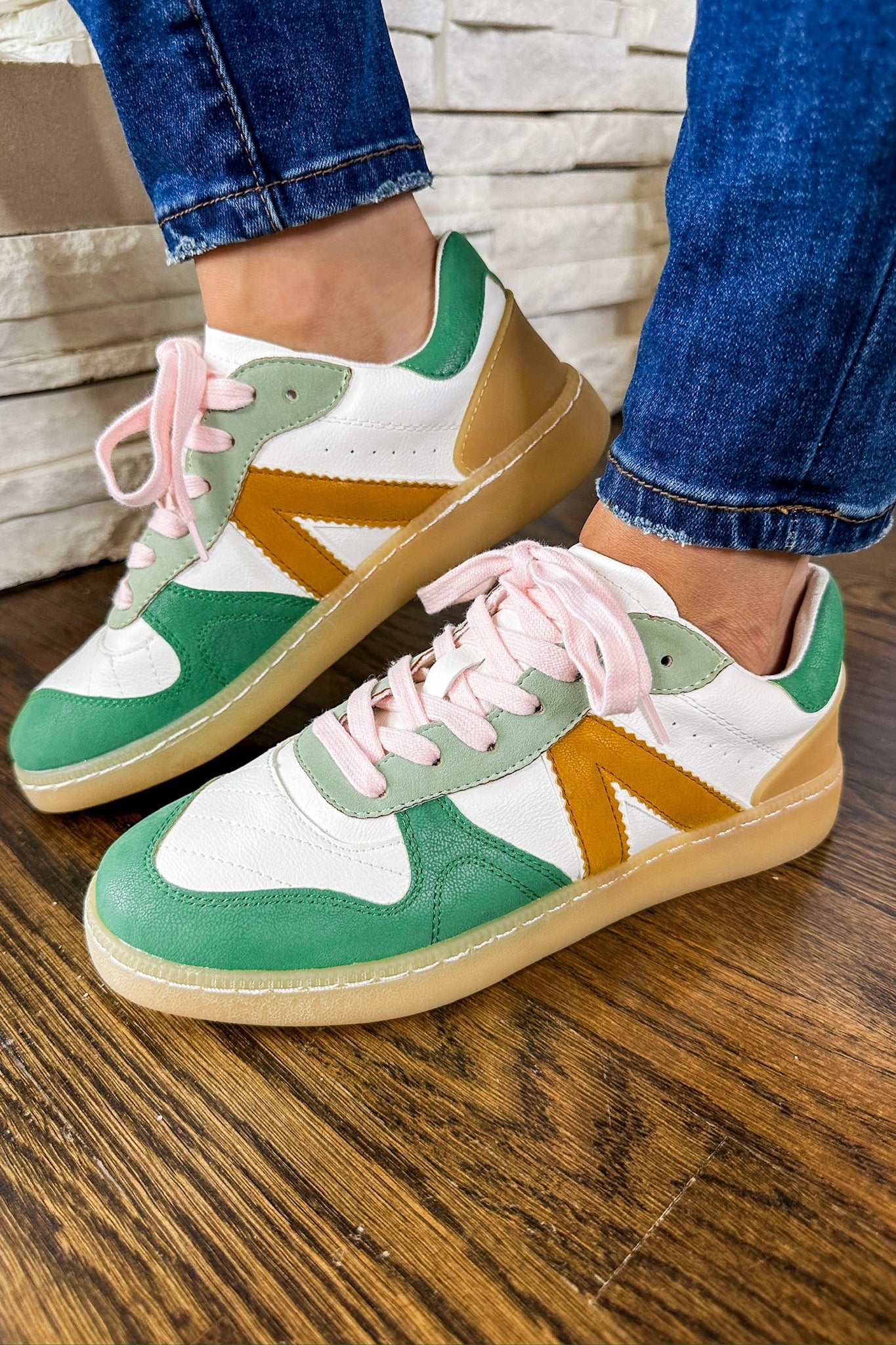 The Vesta Green Multi Colored Designer Lookalike Sneakers