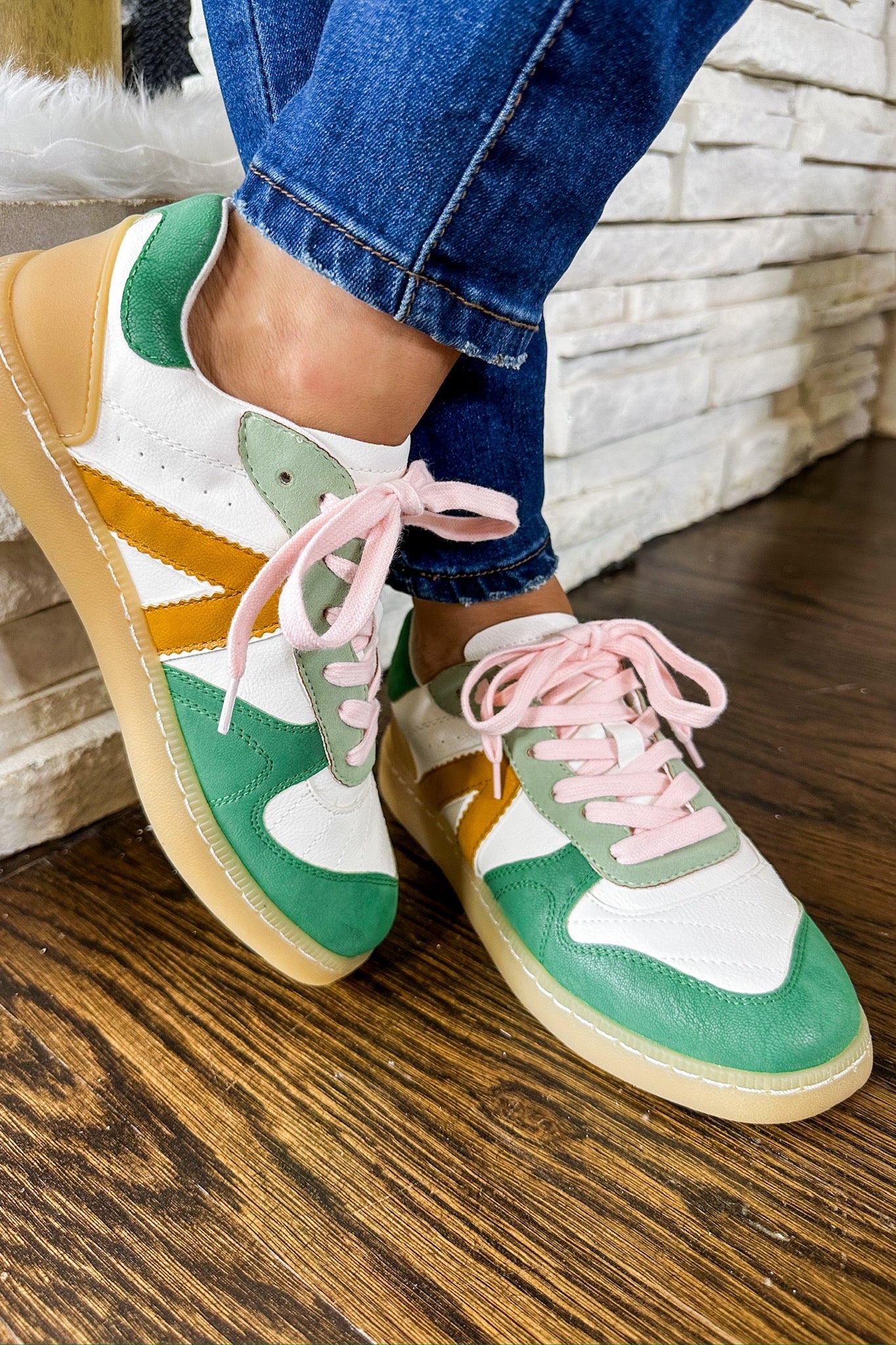 The Vesta Green Multi Colored Designer Lookalike Sneakers