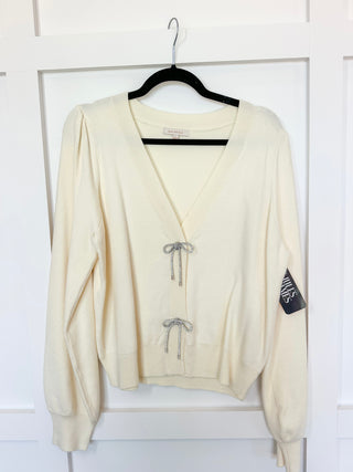 Bow Detail Cardigan / Size Large
