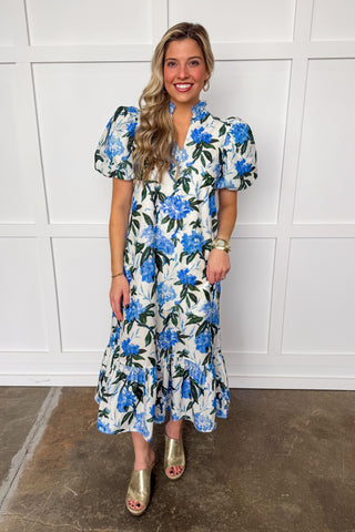 Something Blue Floral Midi Dress