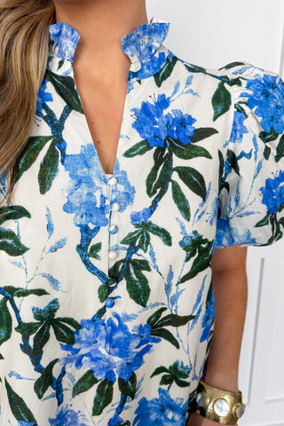 Something Blue Floral Midi Dress