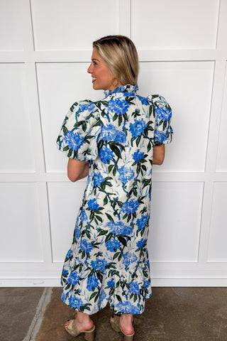 Something Blue Floral Midi Dress