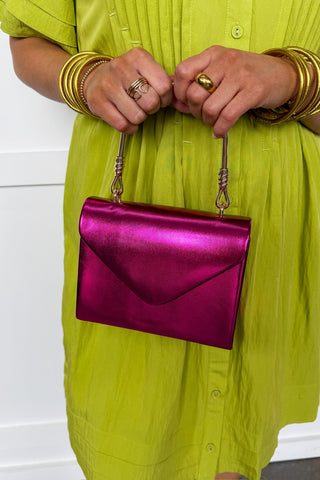 City Lights Metallic Bag in Fuchsia