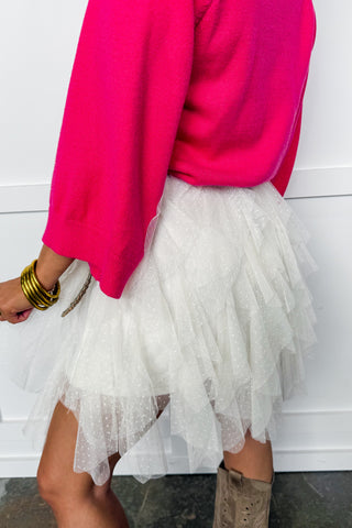 Romantic Tulle Skirt In Ivory