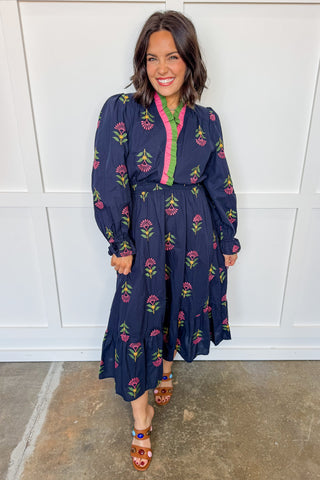 The Juliette Maxi Dress in  Navy