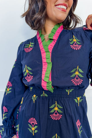 The Juliette Maxi Dress in  Navy