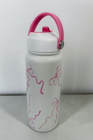 Tinker Tumbler White & Pink Bow 20 Oz Cup