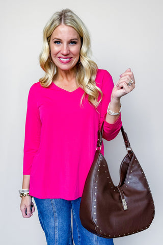 The Sadie Top in Hot Pink